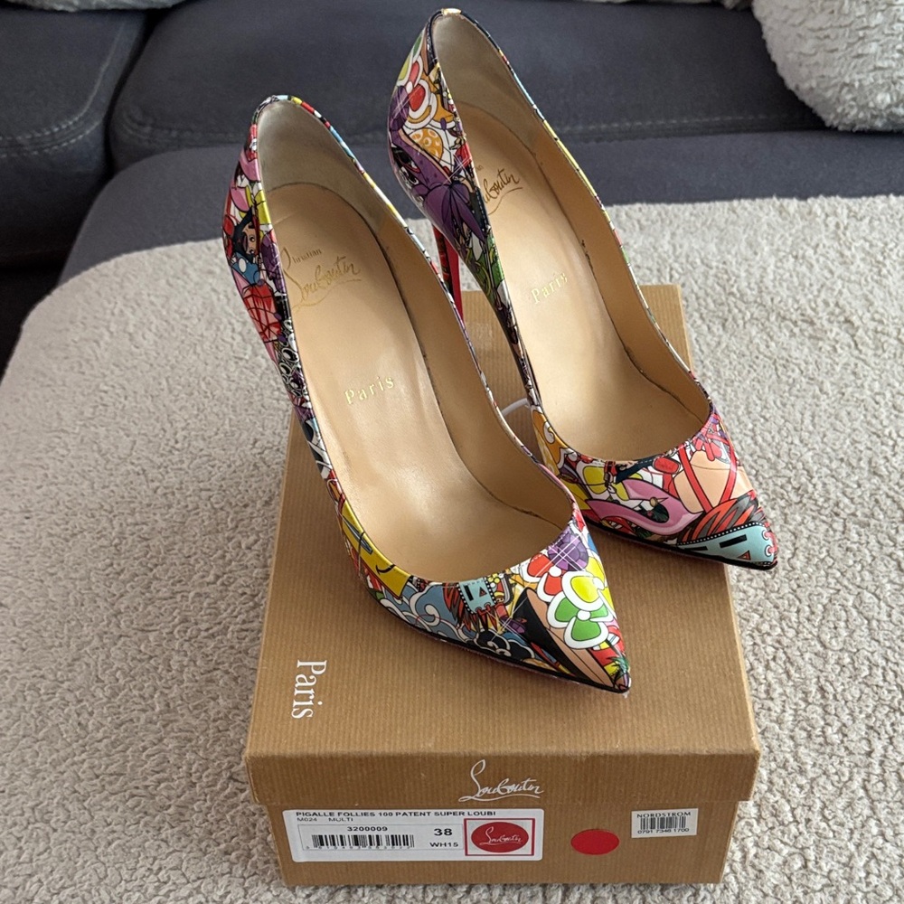 Christian Louboutin Multicolor Graphic Print Pumps